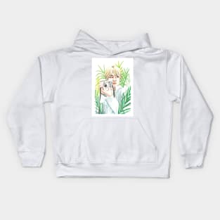 BTS V Kim Taehyung Nature Organic Watercolour Fanart Kids Hoodie